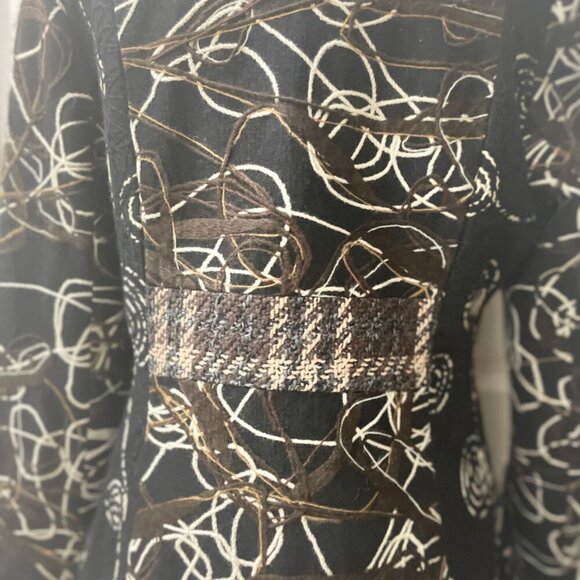 COAT BLAZER RARE Y2K FOREST GRUNGE SCRIBBLE PATTERN YARN RITUAL AESTHETIC R - Picture 17 of 17